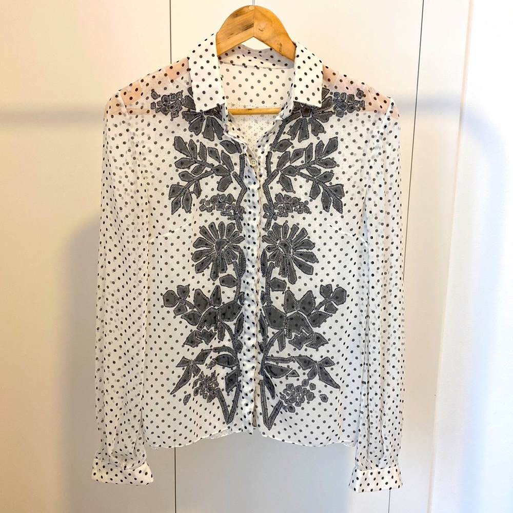 Carolina Herrera long sleeve button front blouse - Original Sample!